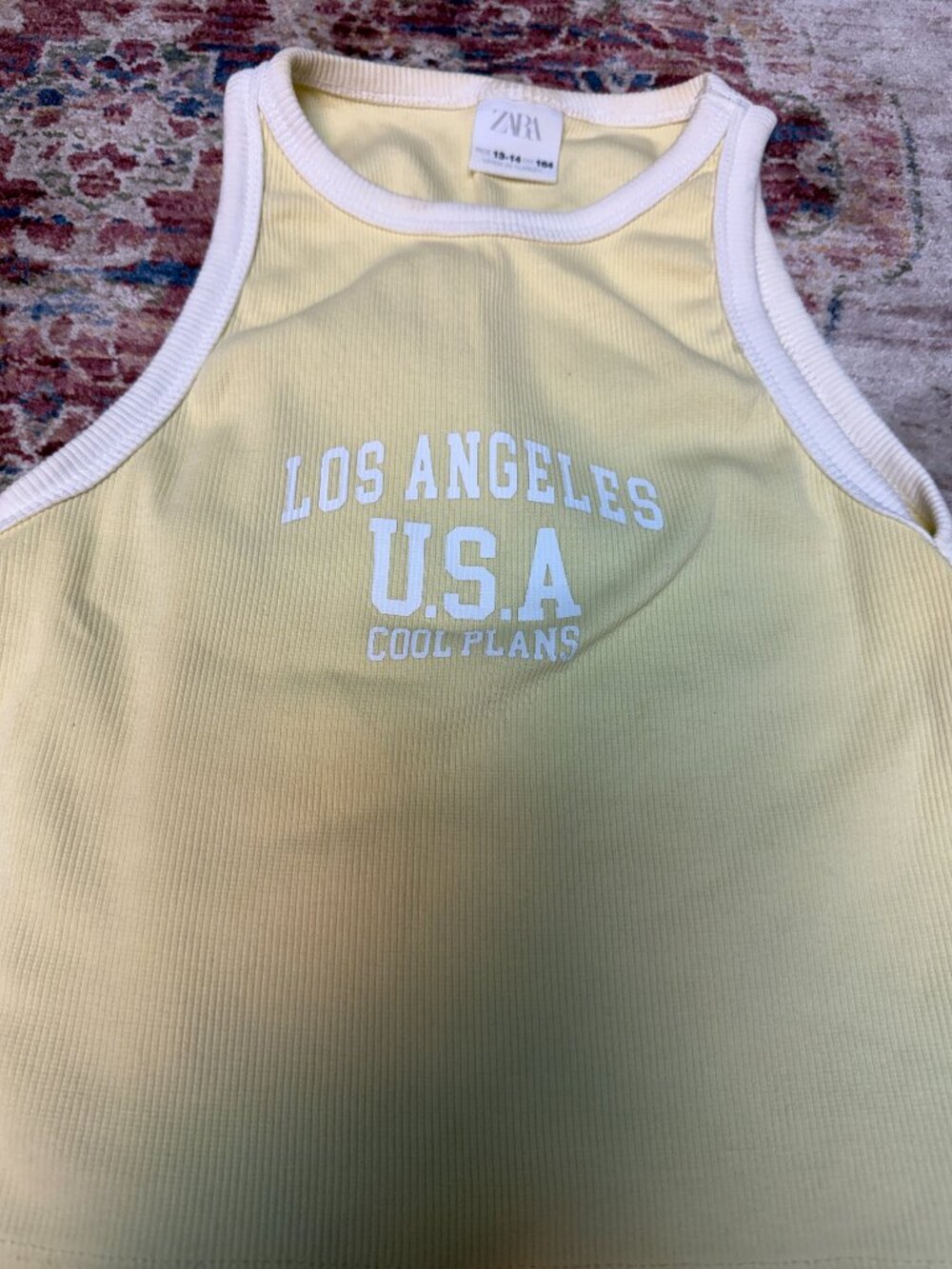 Zara Girls Kids Yellow Tank Top Size 13-14 Years  In Great Shape!